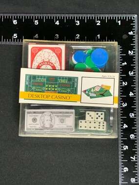 2004 Toysmith Desktop Casino Mini Poker Craps Blackjack Game Set Vintage